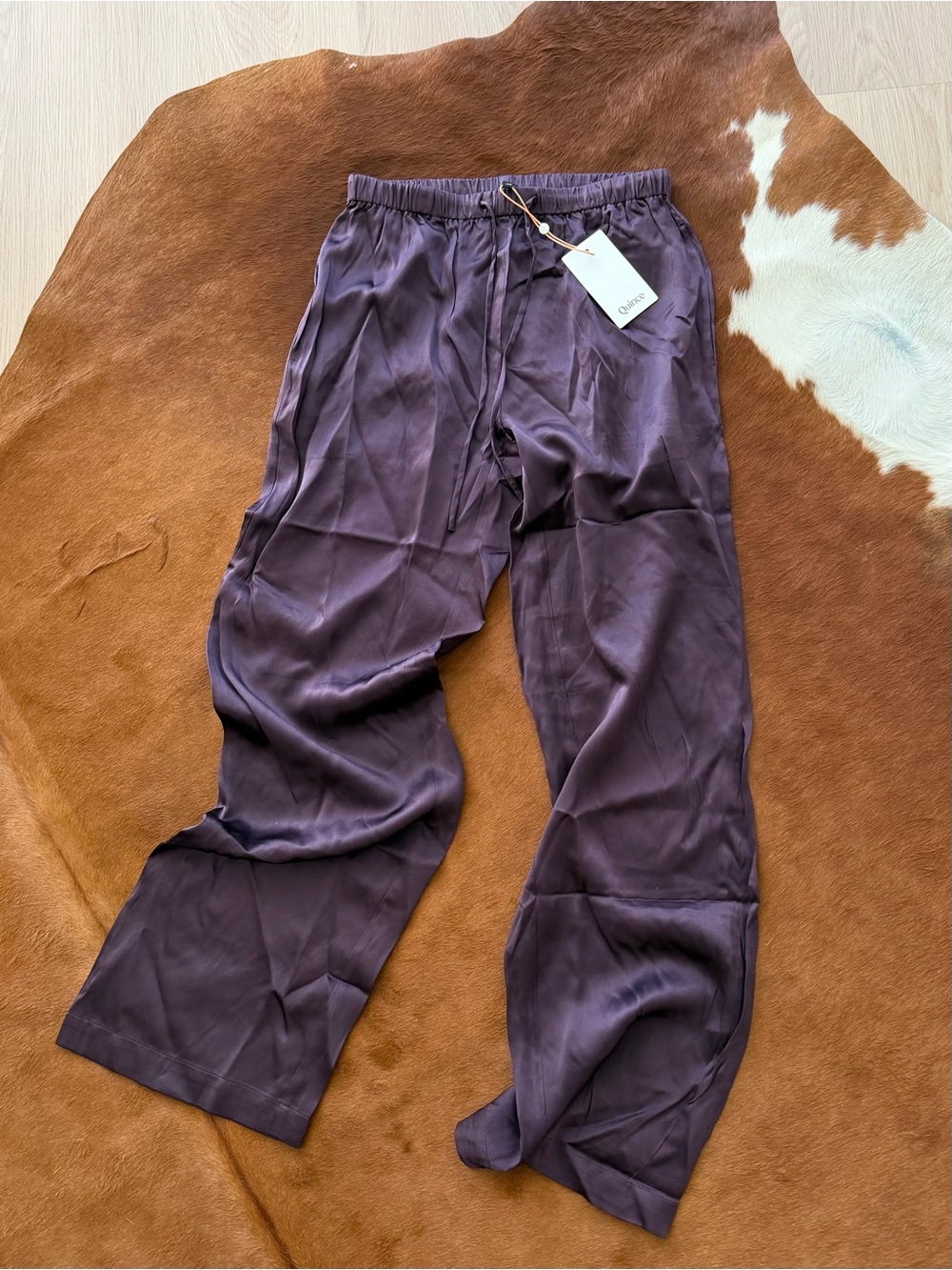 Quince washed silk wide leg pants size XS